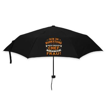 Ruhestand Geschenk Chef ist jetzt meine Frau Lusti - Regenschirm (klein) - Schwarz - Vorne