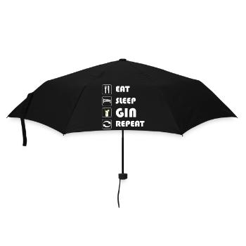 Déclaration sur le gin EAT SLEEP GIN REPEAT - Parapluie standard - noir - Devant