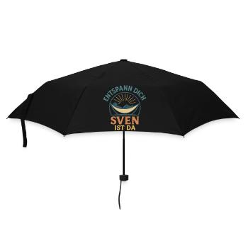 Entspann dich – Sven ist da - Regenschirm (klein) - Schwarz - Vorne
