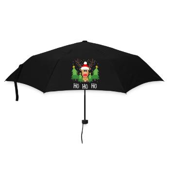 Sapins de Noël Reindeer Ho Ho Ho - Parapluie standard - noir - Devant