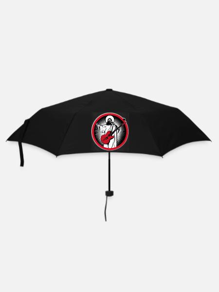 Jésus avec la guitare rouge en cercle - Parapluie standard - noir