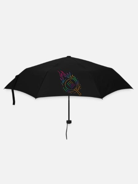 Padel avec design de raquette enflammée - Parapluie standard - noir