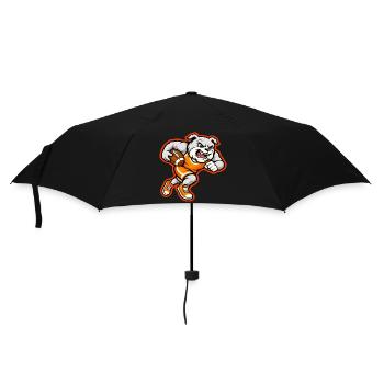 Bulldog Football Running Power Maskottchen - Regenschirm (klein) - Schwarz - Vorne
