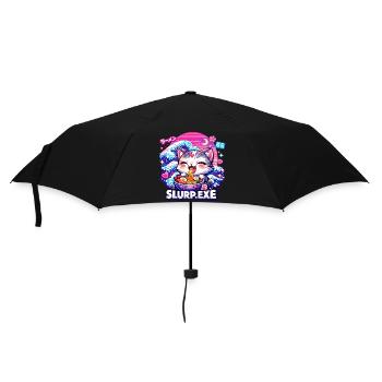 Kawaii Katze Ramen Nudeln Anime Katze - Regenschirm (klein) - Schwarz - Vorne
