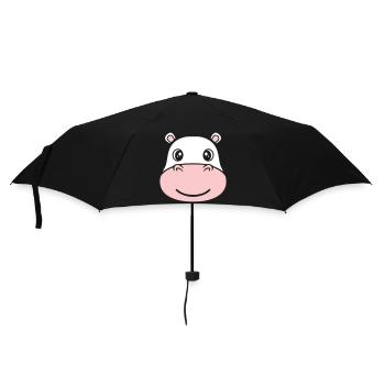 Nilpferd Kopf Gesicht Maske Lächeln - Regenschirm (klein) - Schwarz - Vorne