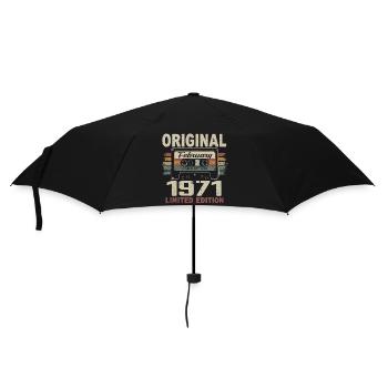 February 1971, February 1971 Birthday Gift - Umbrella (small) - black - Front