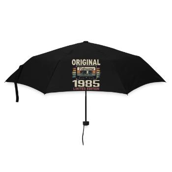 Februar 1985, Februar 1985 Geburtstagsgeschenk - Regenschirm (klein) - Schwarz - Vorne