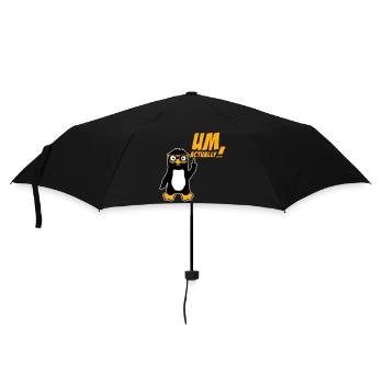 Penguin To Actually Funny Nerd Smartass Logo - Umbrella (small) - black - Front
