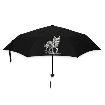 Chihuahua Sketch – Minimalistisches Design - Regenschirm (klein) - Schwarz - Vorne