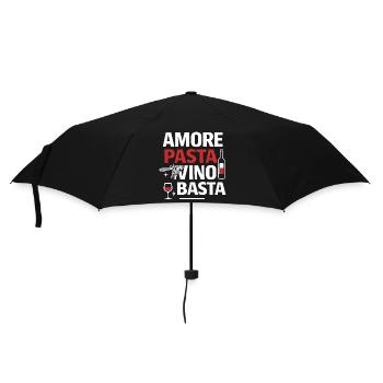 Amore Pasta Vino e Basta, humour italien - Parapluie standard - noir - Devant
