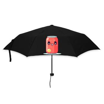 Kawaii Limonaden-Dose Mit Gesicht - Regenschirm (klein) - Schwarz - Vorne