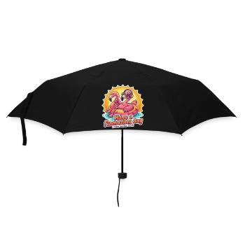 Flamingo DJ Sunburst - Umbrella (small) - black - Front
