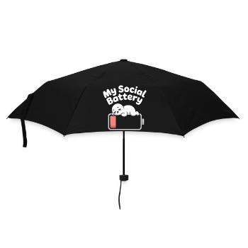 Social Battery Introvert Dead Battery Battery - Umbrella (small) - black - Front