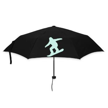 Mint Silhouette Snowboarder - Umbrella (small) - black - Front