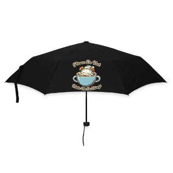 Bitte Nicht Stören: Kaffeebärchen - Regenschirm (klein) - Schwarz - Vorne