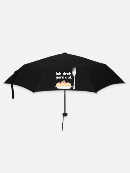 Ich dreh gern auf.  drôlig. - Regenschirm (klein) - Schwarz