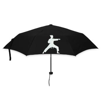Silhouette d’arts martiaux Karaté Femme - Parapluie standard - noir - Devant