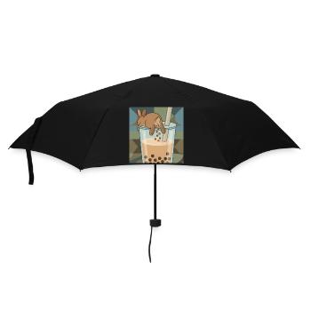 Cute Bunny Funny Boba Bubble Tea - Umbrella (small) - black - Front