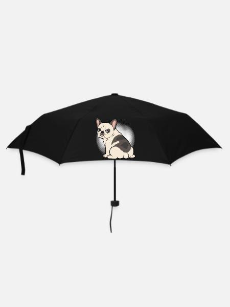 Französische Bulldogge Frenchie Frenchiehalter - Regenschirm (klein) - Schwarz