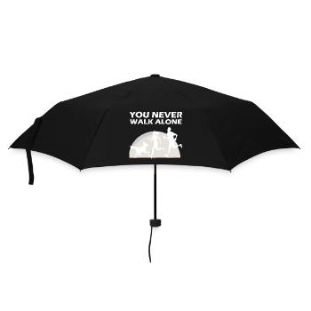 Hund Never walk alone grazy Paar Hundeliebhaber - Regenschirm (klein) - Schwarz - Vorne