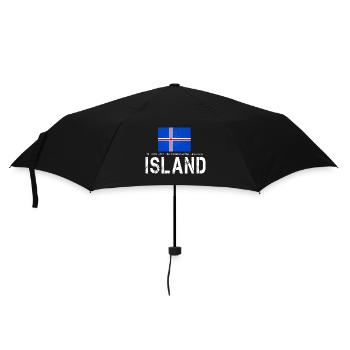 Island Iceland - Regenschirm (klein) - Schwarz - Vorne