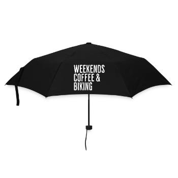 Coffee & Bike Wochenende Radfahren Humor - Regenschirm (klein) - Schwarz - Vorne