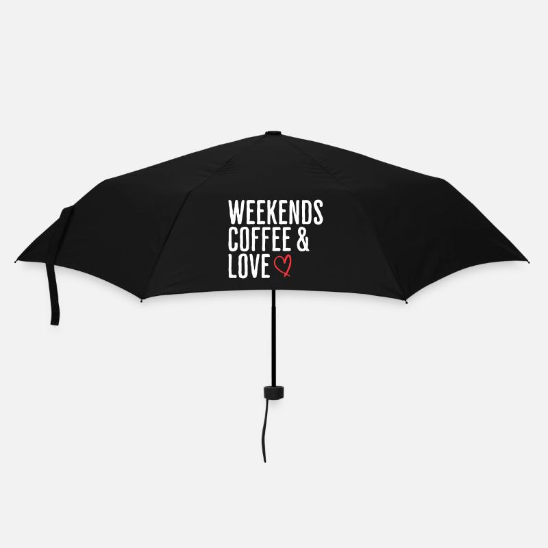 Weekend Café Et Amour Humour Weekend Romantique - Parapluie standard - noir