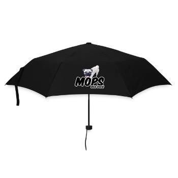 Mops Dich doch! Geschenk Hund Tier Haustier - Regenschirm (klein) - Schwarz - Vorne