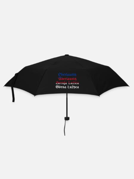 Oberlausitz mit sorbischer Flagge blau-rot-weiß - Regenschirm (klein) - Schwarz