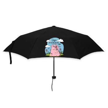 Vegan geht mir am Arsch vorbei - Fleisch - Schwein - Regenschirm (klein) - Schwarz - Vorne