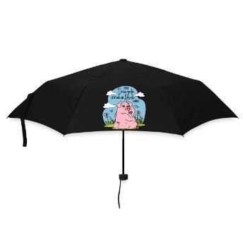 Schwein - Deine Drängelei geht mir am Arsch vorbei - Regenschirm (klein) - Schwarz - Vorne