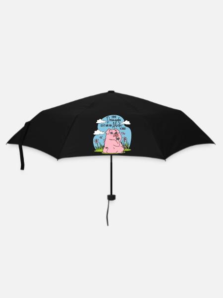 Schwein - Deine Drängelei geht mir am Arsch vorbei - Regenschirm (klein) - Schwarz