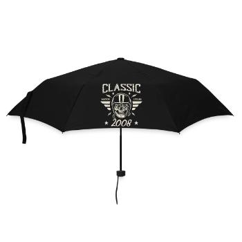 Vintage Classic Birthday Gift Born in 2008 - Umbrella (small) - black - Front