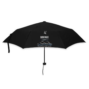 Bodensee Wellen und Möwe schwäbisches Meer - Regenschirm (klein) - Schwarz - Vorne