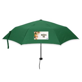 Frohe Blumenrosen zum Frauentag - Regenschirm (klein) - Flaschengrün - Vorne