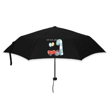 1. Geburtstag Traktor - Regenschirm (klein) - Schwarz - Vorne