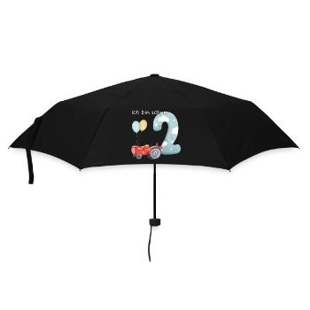 2. Geburtstag Traktor - Regenschirm (klein) - Schwarz - Vorne
