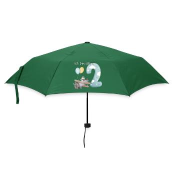 2. Geburtstag Flugzeug Pilot - Regenschirm (klein) - Flaschengrün - Vorne