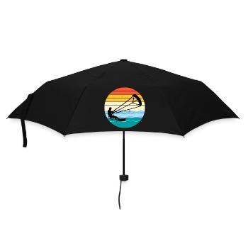 Kitesurfing Kiteboarding Kitesurf Vintage Retro - Umbrella (small) - black - Front