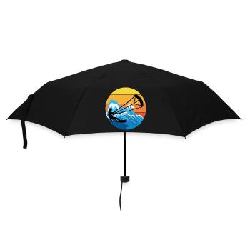 Kitesurfing Kiteboarding Kitesurf Vintage Retro - Umbrella (small) - black - Front