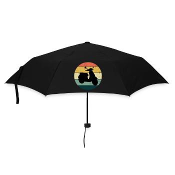 Scooter Rider Scootering Motorcycle Vintage Retro - Umbrella (small) - black - Front