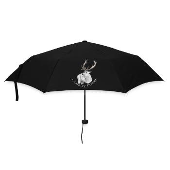 Weißer Hirsch - Regenschirm (klein) - Schwarz - Vorne