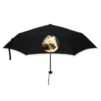 Dog and cat - Umbrella (small) - black - Front