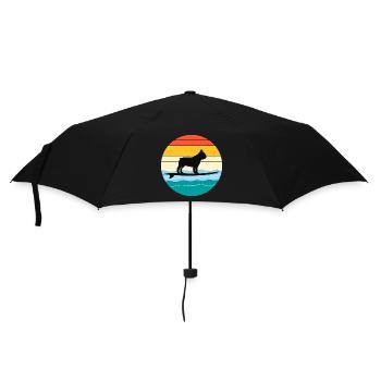 Bouledogue Français Propriétaire Dog Surfing Retro Vintage - Parapluie standard - noir - Devant