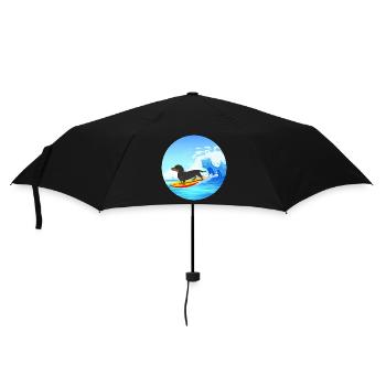 Teckel Propriétaire Beach Dog Surfing Surfboard Surfer - Parapluie standard - noir - Devant