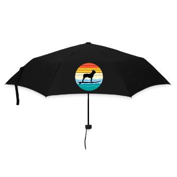Boston terrier Propriétaire Chien Surf Sea Waves - Parapluie standard - noir - Devant