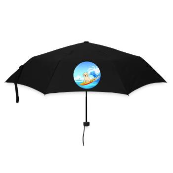 Labrador Retriever Dog Surfing Sea Waves - Umbrella (small) - black - Front