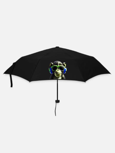 Cooler Affe mit Sonnenbrille - Regenschirm (klein) - Schwarz