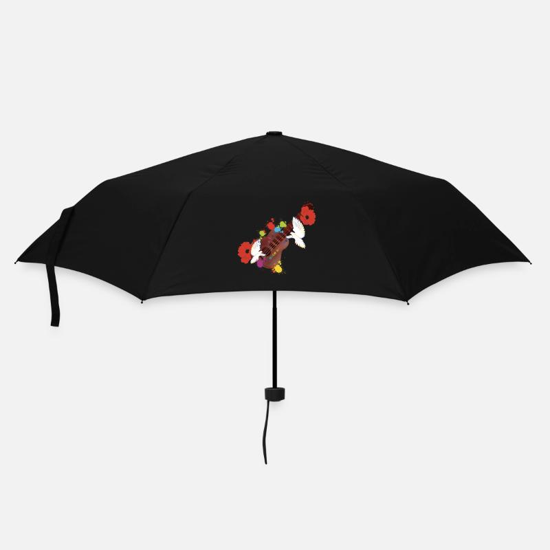 Frieden und Liebe - Regenschirm (klein) - Schwarz