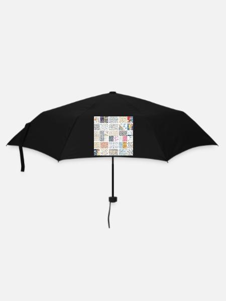 Abstrakte Mosaikmuster-Kunstsammlung - Regenschirm (klein) - Schwarz